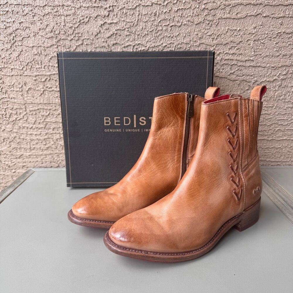 NEW Bed Stu Alina Boots Rustic Tan Leather Women 9.5 Cobbler Series Western Boho